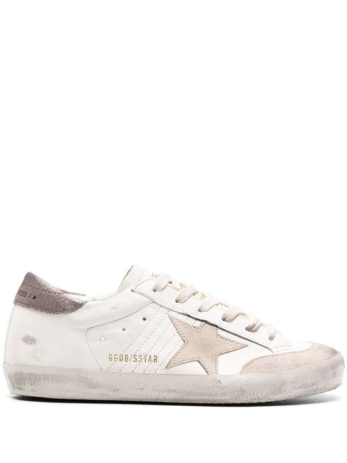 White/beige/dark purple calf leather sneaker Golden Goose | GWF00107F00535111704